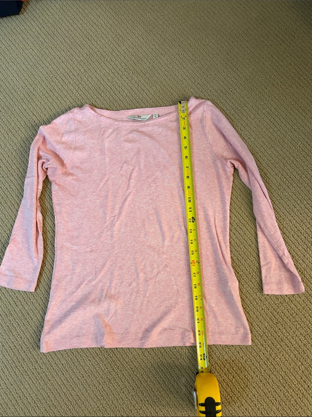 Vineyard Vines Pale Pink Long Sleeve Boatneck Tee